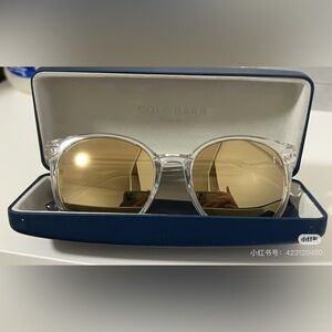 Cole Haan Clear Frame Gold Lens and Classic Round Sunglasses